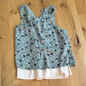 Banana Republic Blue and White Floral Blouse